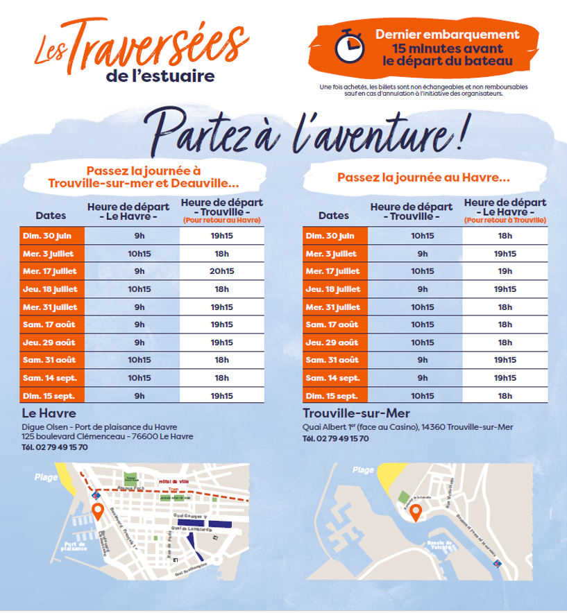 Horaire des traversées